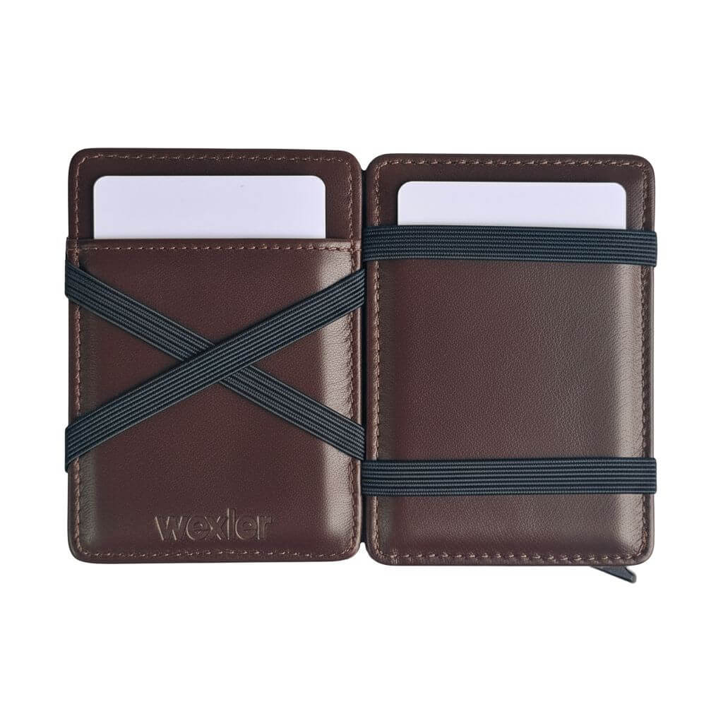 Inside view of Wex Magic Wallet showing card slots and straps