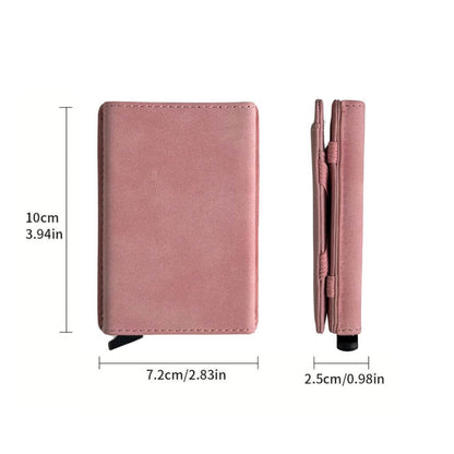 Dimensions of Wex Magic Wallet showing height, width, and thickness