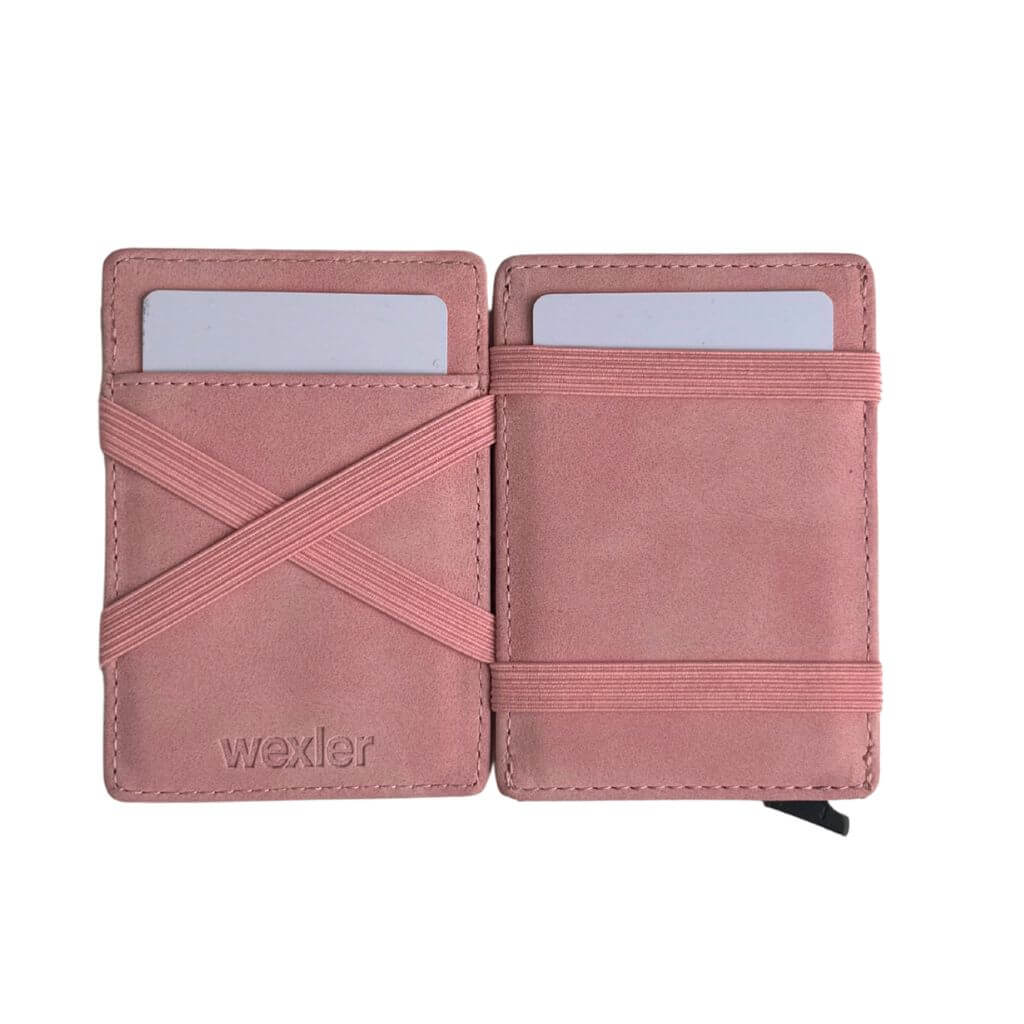 Inside view of Wex Magic Wallet showing card slots and straps